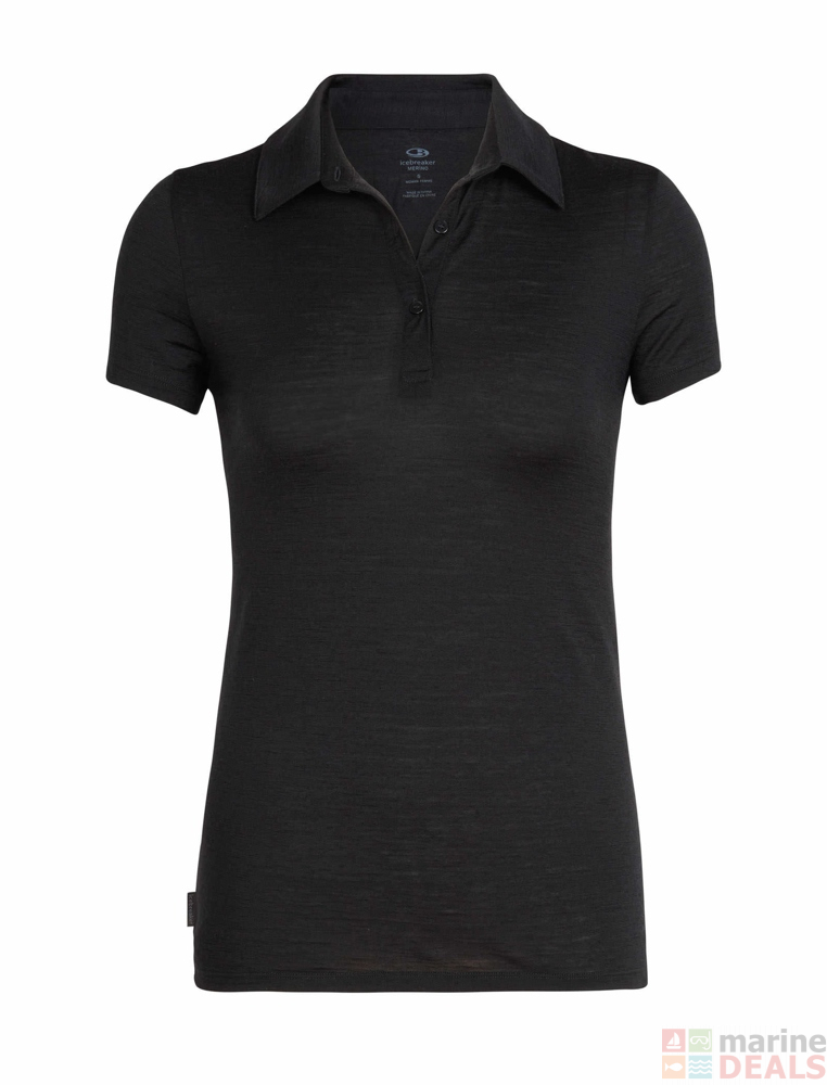 black short sleeve polo shirt womens