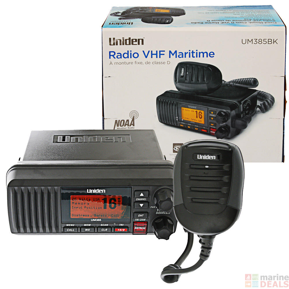 Buy Uniden UM385BK Fixed Mount VHF Marine Radio with DSC 25w Black