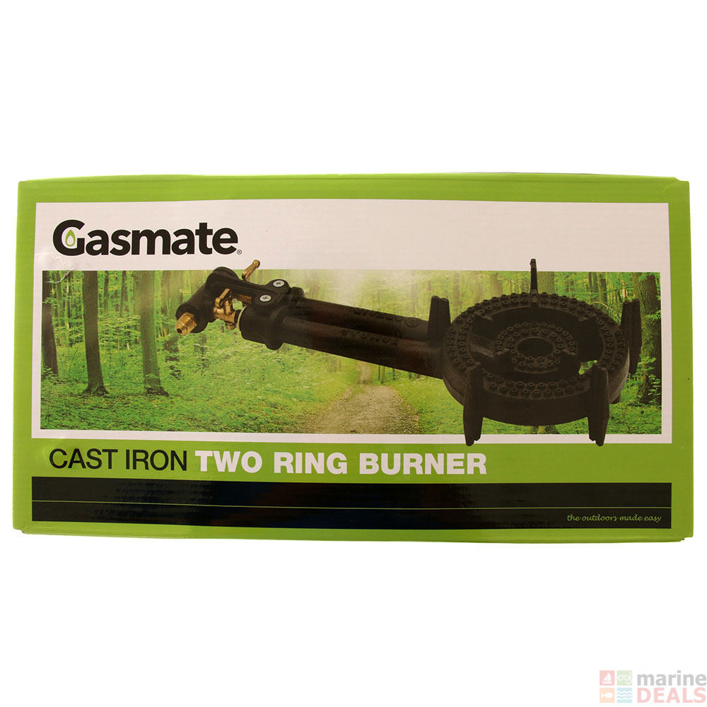 Buy Gasmate 2 Ring Cast Iron Outdoor Stove Burner Online At Marine Deals Com Au