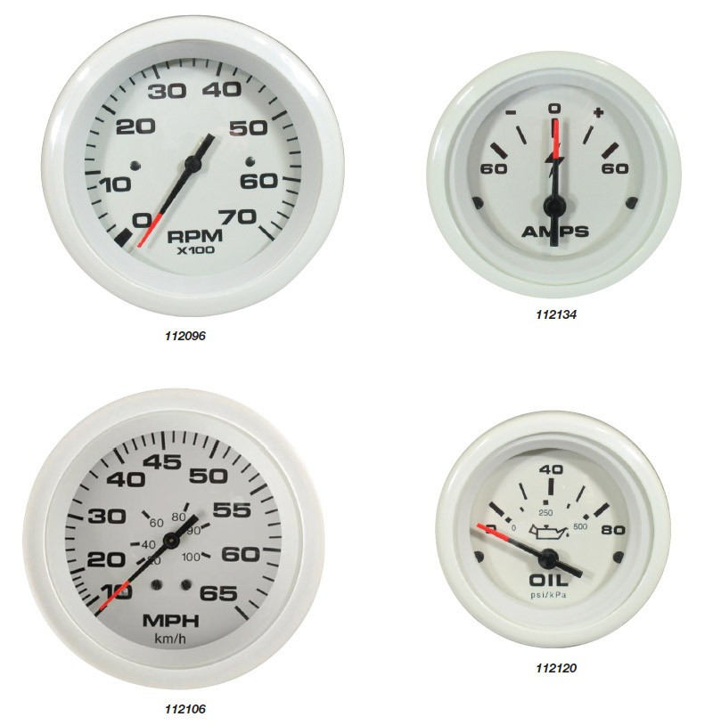 Buy VeeThree Trim Gauge Arctic White for Evinrude/Johnson online at