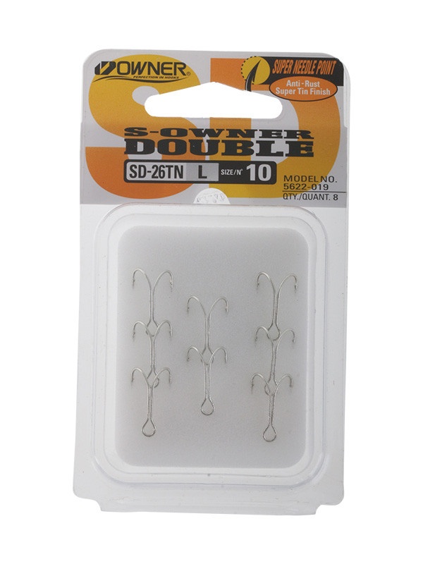 Buy Owner SD26 Tinned Trout Double Hooks Size 10 Qty 8 online at