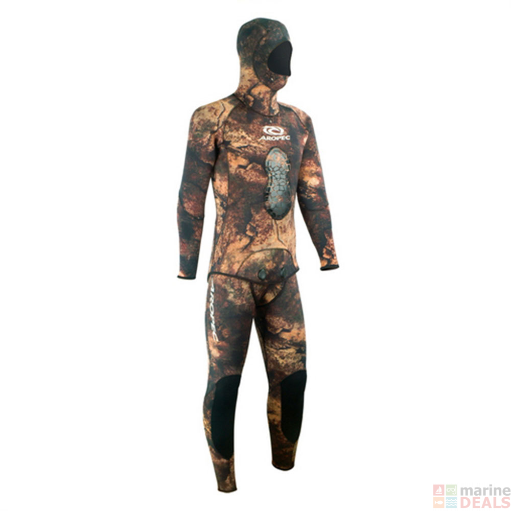 Buy Aropec Mens Open Cell Spearfishing Wetsuit Brown Camo 3mm 2pc