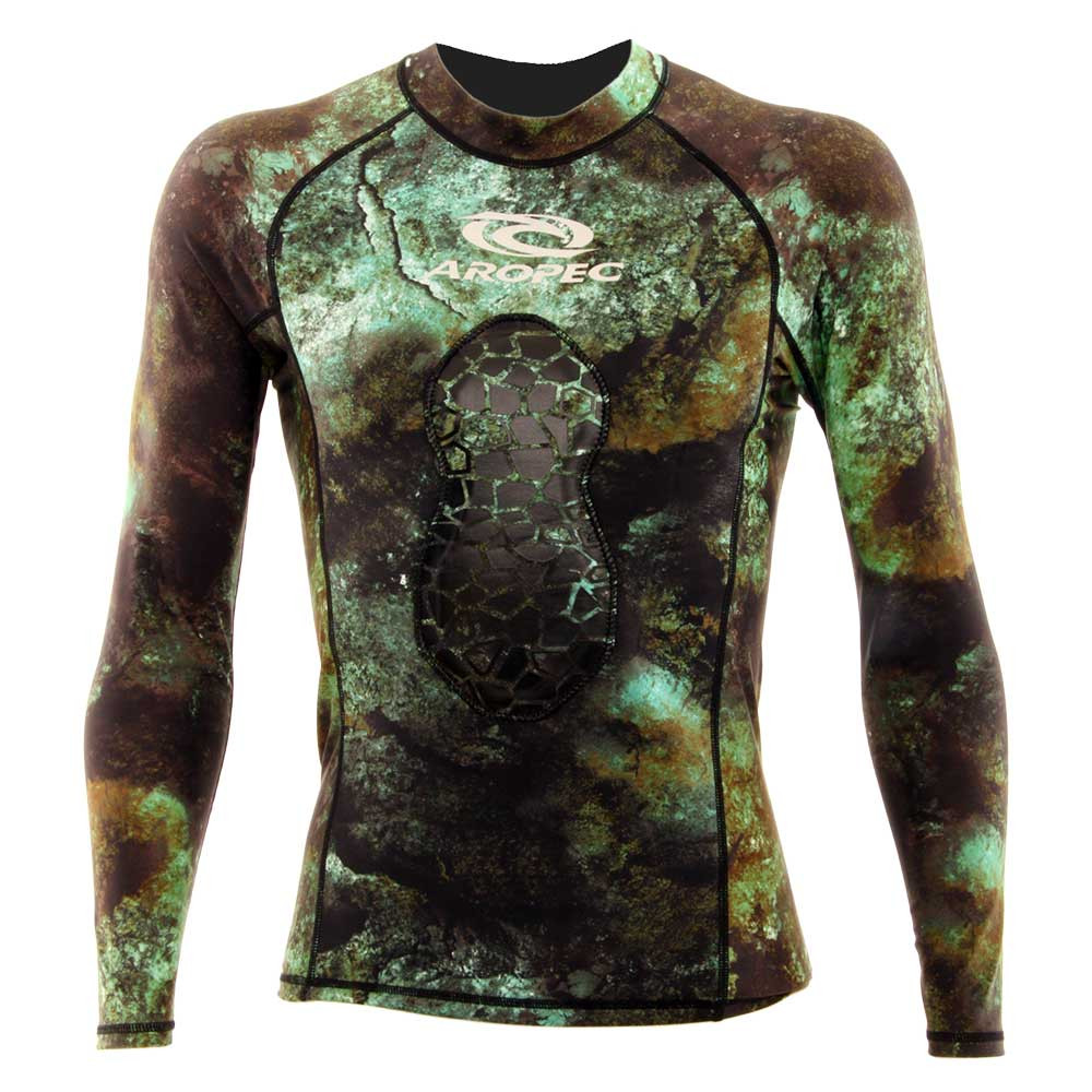 Buy Aropec Mens Neoprene Lycra Spearfishing Rash Vest Camo Green 1mm