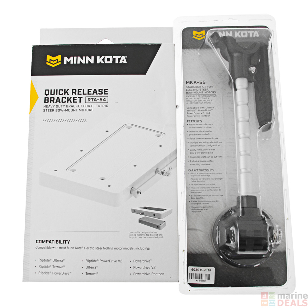 Buy Minn Kota HD Quick Release Bracket and Stabiliser Kit online at