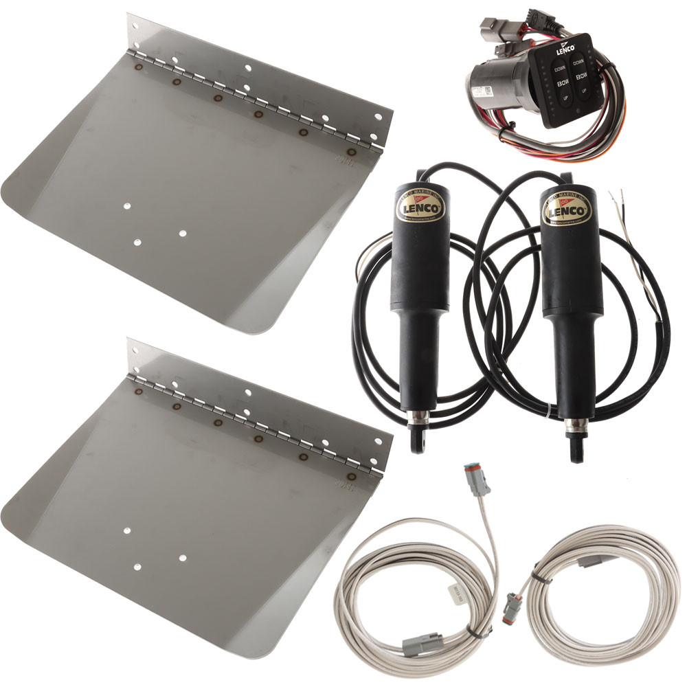 Lenco Standard Mount Trim Tab Kit with LED Switch 9x12in 12V - Trim
