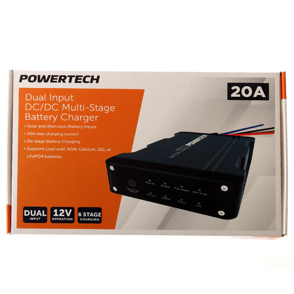 Buy Powertech Dual Input DC/DC Multi-Stage Battery Charger for Lead and ...