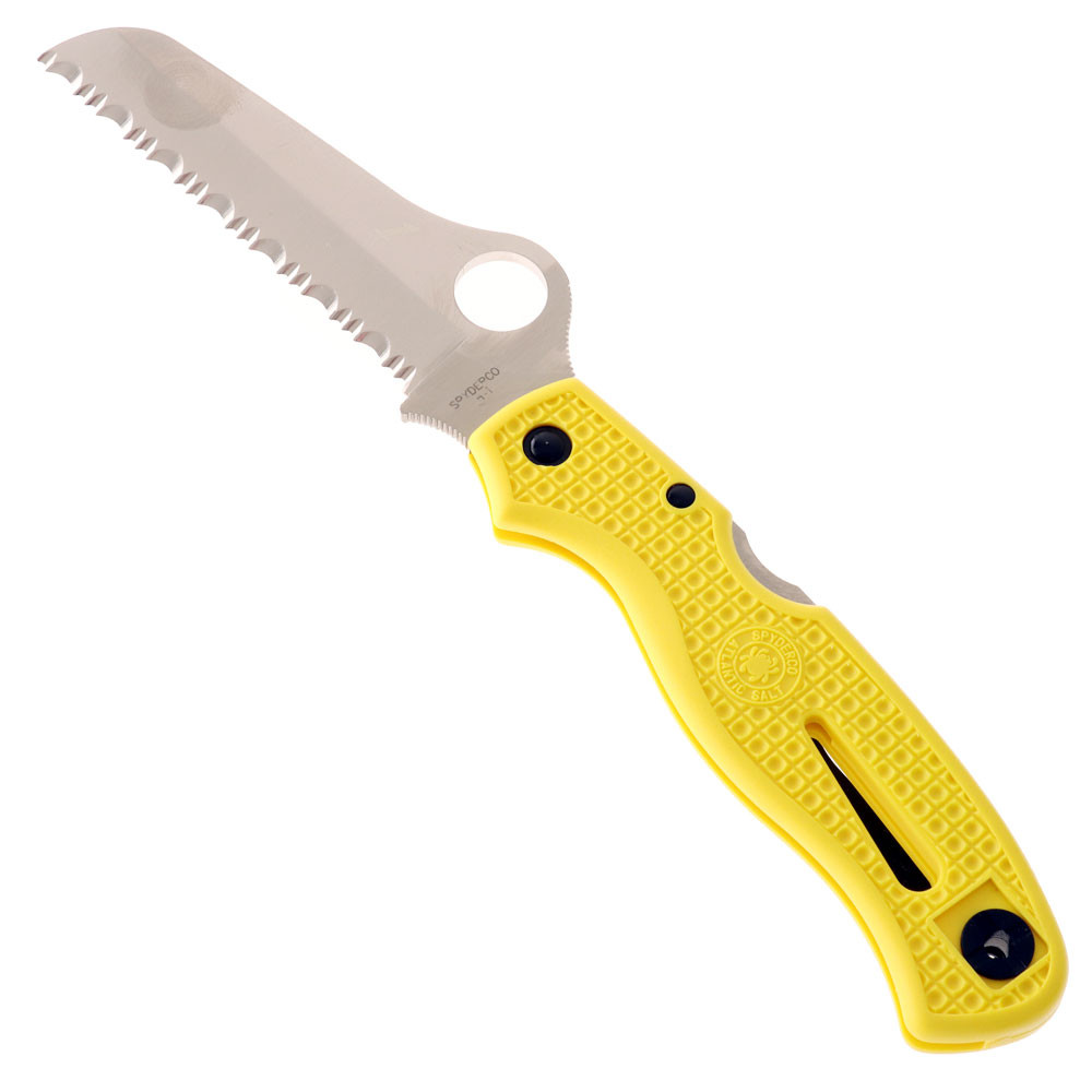 Buy Spyderco Atlantic Salt Serrated Pocket Knife Yellow online at