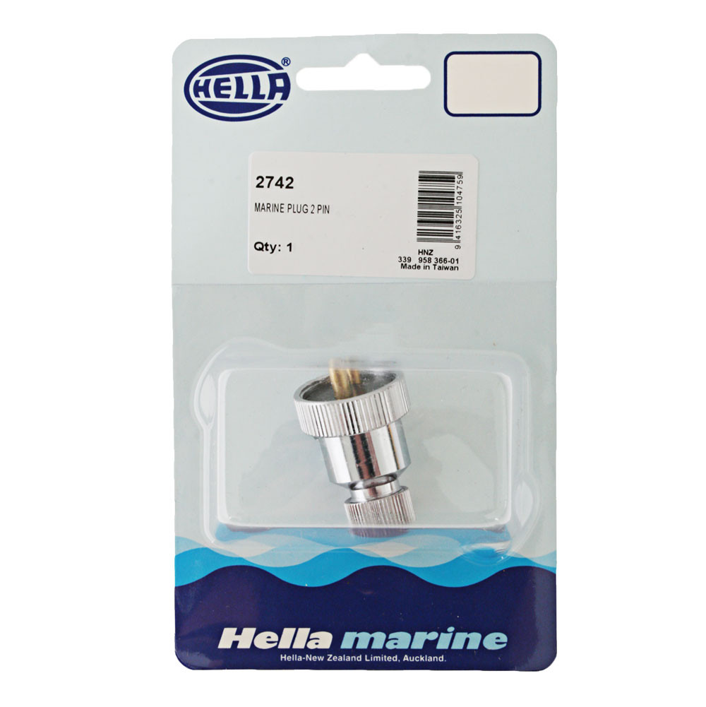Buy Hella Marine Water Resistant Chrome Brass Plug 2 Pin online at