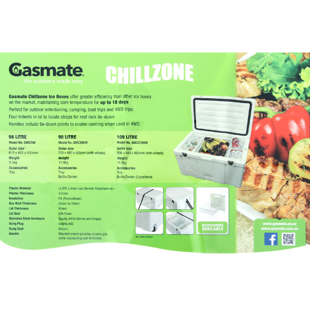 Buy Gasmate Chillzone Ice Box Chilly Bin 56L online at