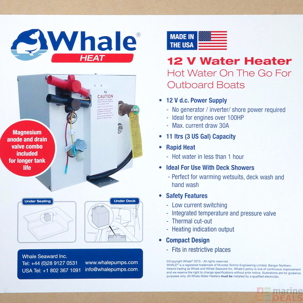 Buy Whale S360EW Electric Water Heater 11L 12V online at ...