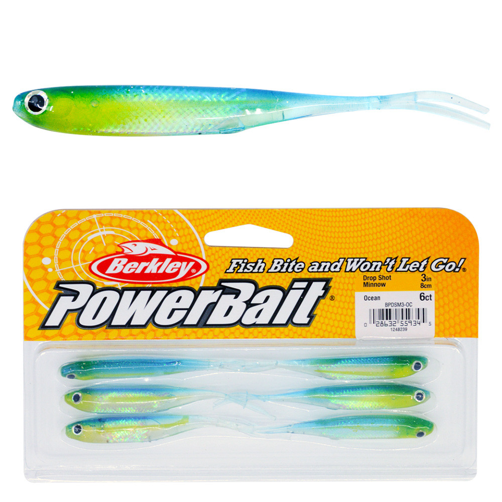 Buy Berkley PowerBait Drop Shot Minnow Soft Bait 8cm Qty 6 Ocean online