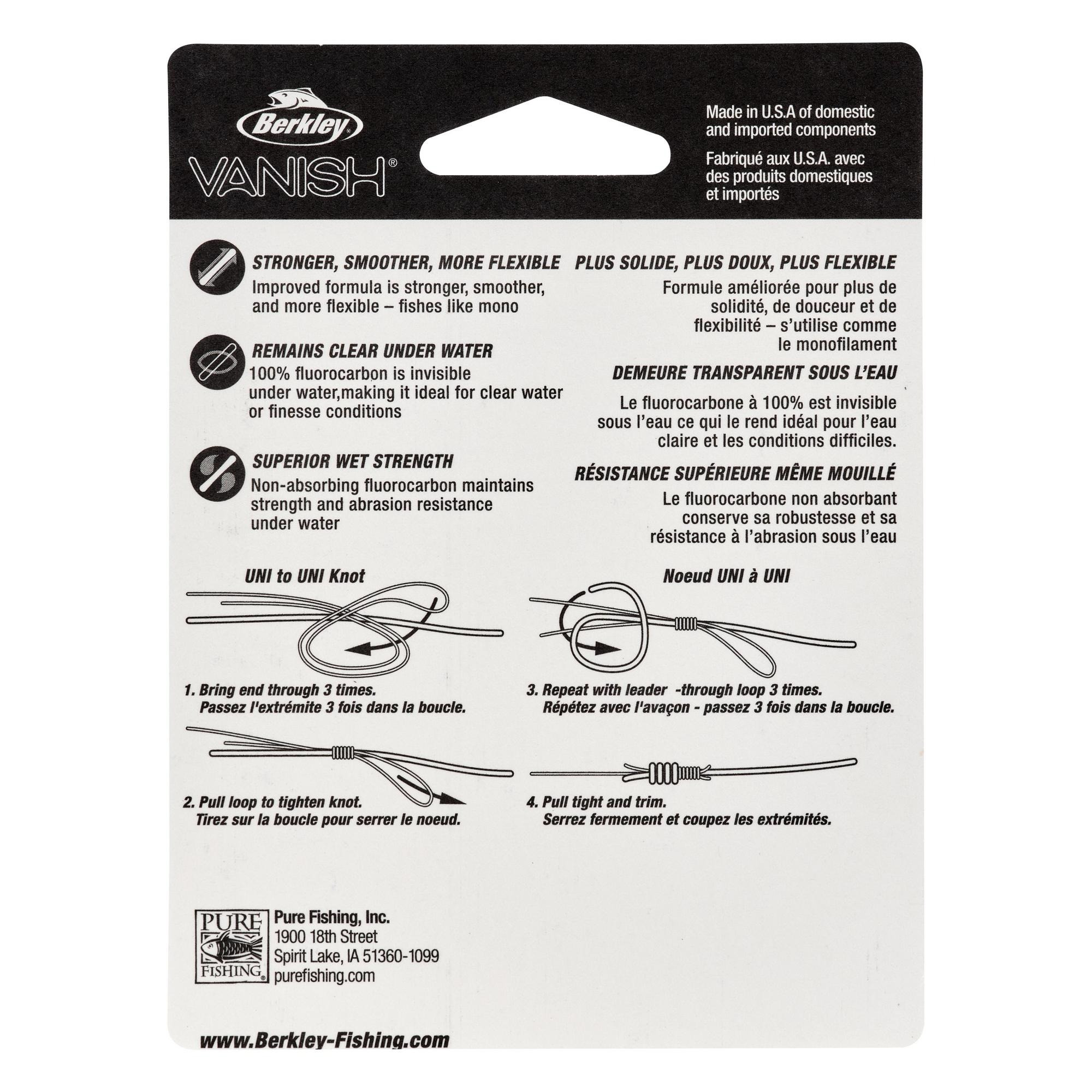 Berkley Vanish Fluorocarbon Leader 25yd 50lb Trace, Fluoro & Leader