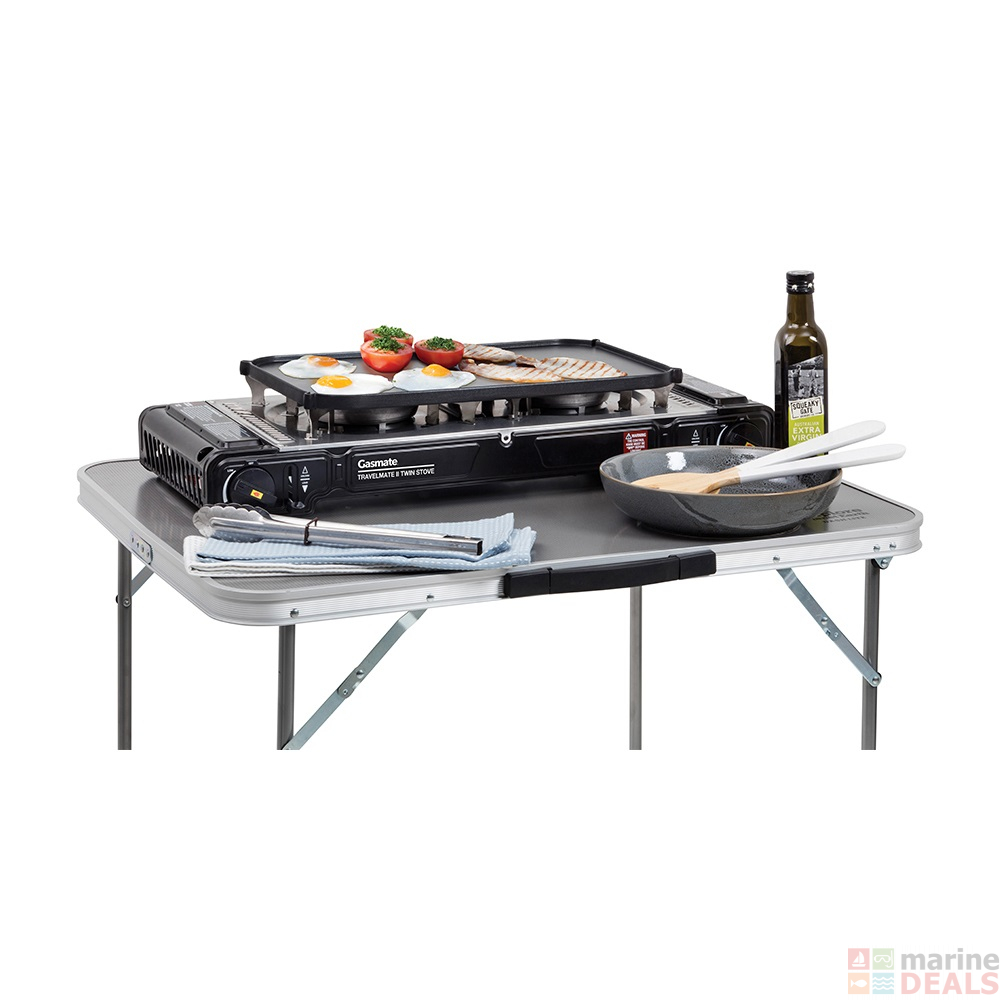 Buy Gasmate Travelmate II Deluxe Twin Stove with Hotplate online at