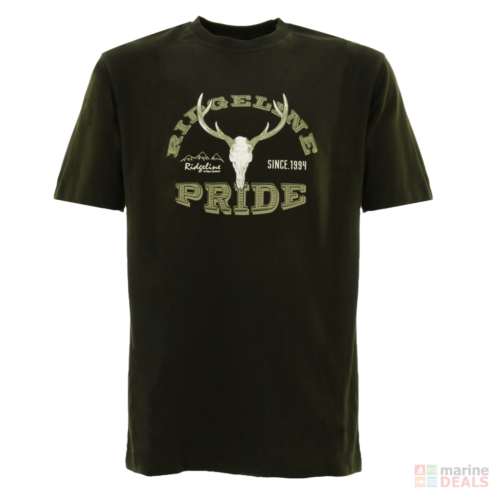 Buy Ridgeline Stag Mens T-Shirt Olive online at Marine-Deals.com.au