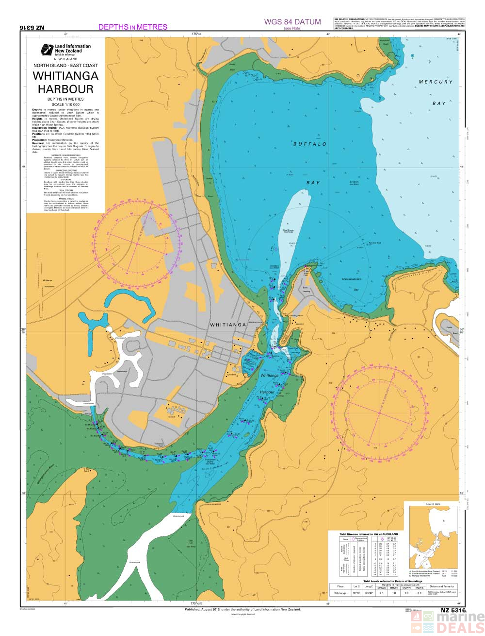 Buy NZ 5316 Whitianga Harbour Chart online at Marine-Deals.com.au