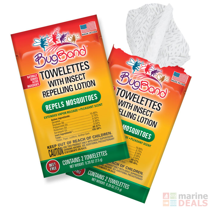 Buy BugBand Insect Repellent Towelettes Twin Pack online at Marine