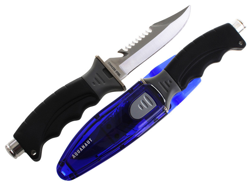 Buy Neptune Attack Dive Knife with Sheath and Straps Blue online at