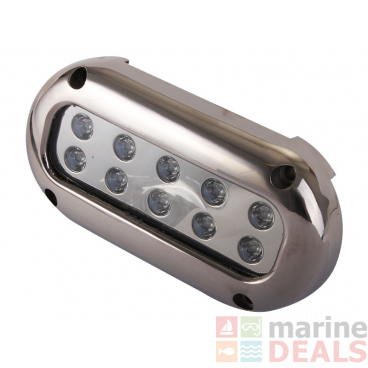 Blue LED High Powered Underwater Light Stainless 10 x 3W LEDs