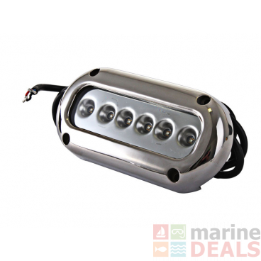 Stainless LED Underwater Boat Light Surface Mount 6 x 3W Blue LEDs