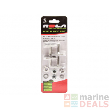 Rola M8 X 28mm Stainless Steel Drop & Turn Bolt And Nut Set - 4 Pack