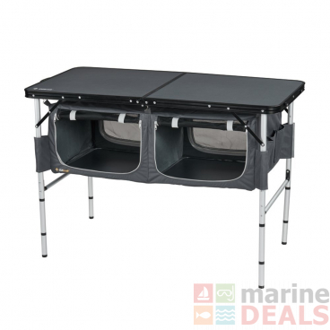 OZtrail Classic Foldable Camping Outdoor Table with Storage Black
