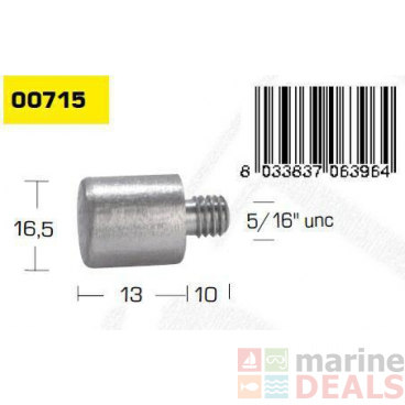 Tecnoseal Zinc Pencil Anode for Volvo Cooler 13mm