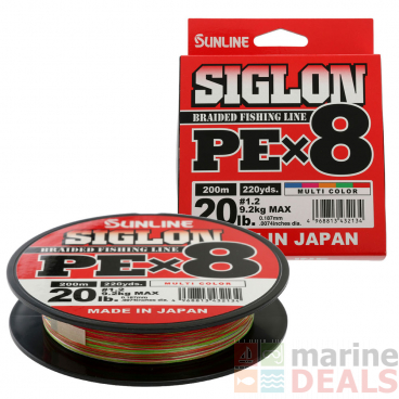Sunline Siglon PEx8 Multicolour Braid #1.2 200m 20lb