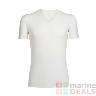 Icebreaker Mens Merino Anatomica Short Sleeve V-Neck Shirt Snow