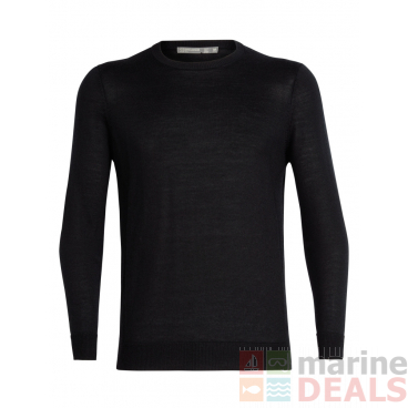 Icebreaker Merino Hybrid Quailburn Crewe Mens Sweater Black 2XL