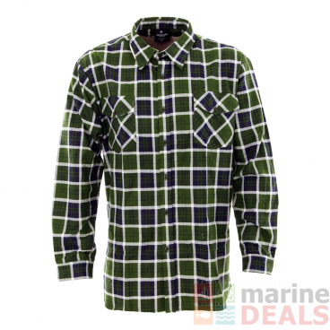 Betacraft Stag Brushed Long Sleeve Shirt Green Open Front