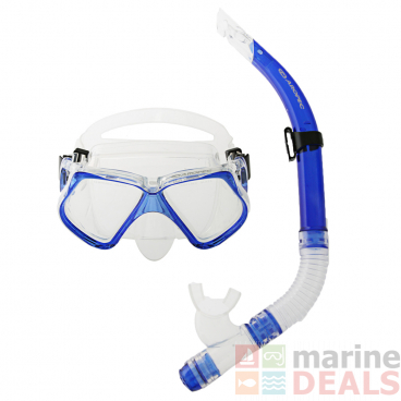 Aropec Premium Silicone Mask and Snorkel Set Blue