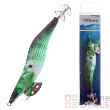 Fishing Essentials Lumo Squid Jig Size 3 15g Green