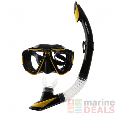 Mirage Platinum Adult Dive Mask and Snorkel Set Yellow