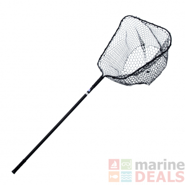 Nacsan Rubber Landing Net with Grip Large Black - CLEARANCE