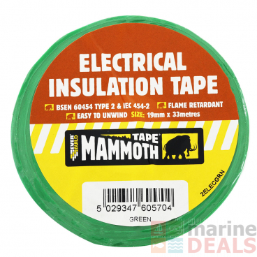 Electrical Insulation Tape Green 19mm x 33m