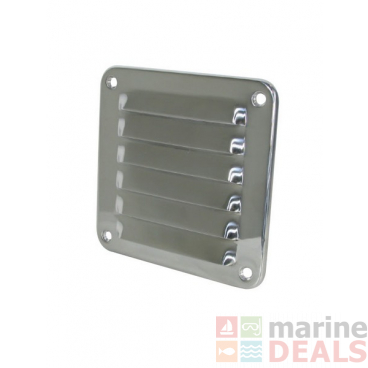 Marine Town Stainless Steel Louvre Vent Rolled Edge 122 x 127mm