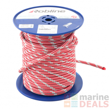 Robline Admiral 5000 Dyneema Braid Rope Red/Grey 12mm - Per Metre