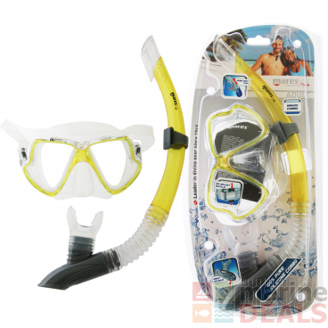 Mares Wahoo Adult Dive Mask and Snorkel Set Yellow/Clear