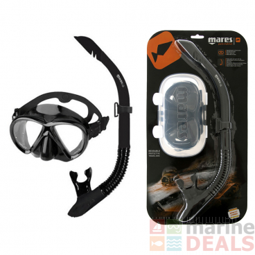 Mares Bonito SF Adult Dive Mask and Snorkel Set Black