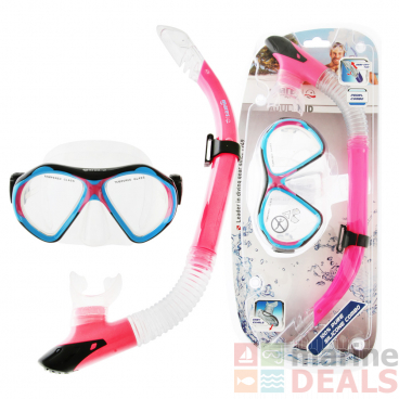 Mares Pearl Adult Dive Mask and Snorkel Set Pink/Clear