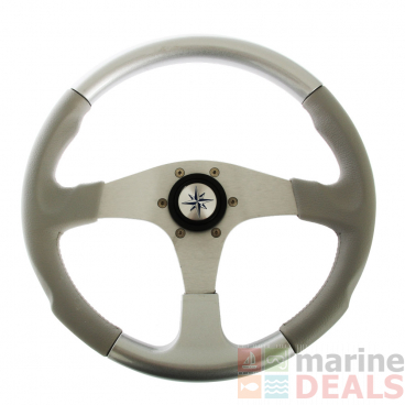 Luisi Evo Marine 2 Steering Wheel Gray Crown with Silver Inserts 14.2in