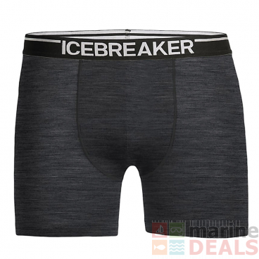 Icebreaker Mens Merino Anatomica Boxers Jet Heather/Black