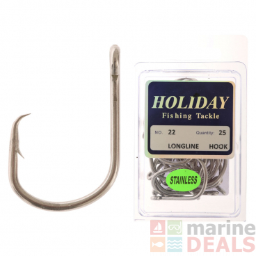 Stainless Longline Hook Pack Size 22 Qty 25