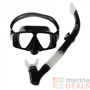 Sea Harvester Adult Dive Mask and Snorkel Set Black