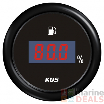 KUS Digital Fuel Level Gauge Black 52mm 12V/24V