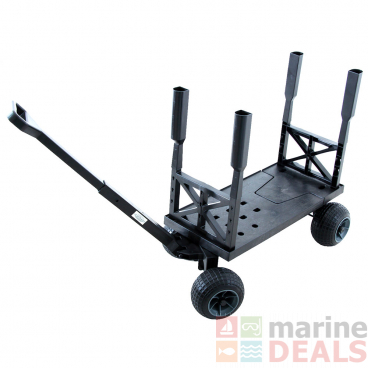 Mighty Max Fishing Beach Cart Trolley Black/Black