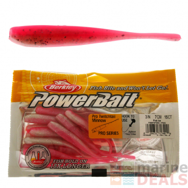 Berkley PowerBait Pro Twitchtail Minnow Soft Bait 8cm Pink Ice