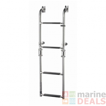 V-Quipment Stainless 4-Step Folding Boarding Ladder Transom Mount