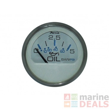 Faria 13824 Marine Oil Pressure Gauge 5 Bar