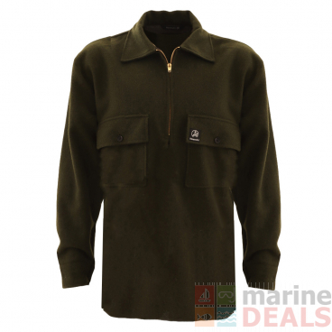 Swanndri Ranger Wool Zip Front Mens Bush Shirt Olive